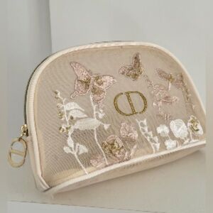Dior Embroidered Butterfly Mesh Cosmetic Pouch 2025 Limited Edition new with box